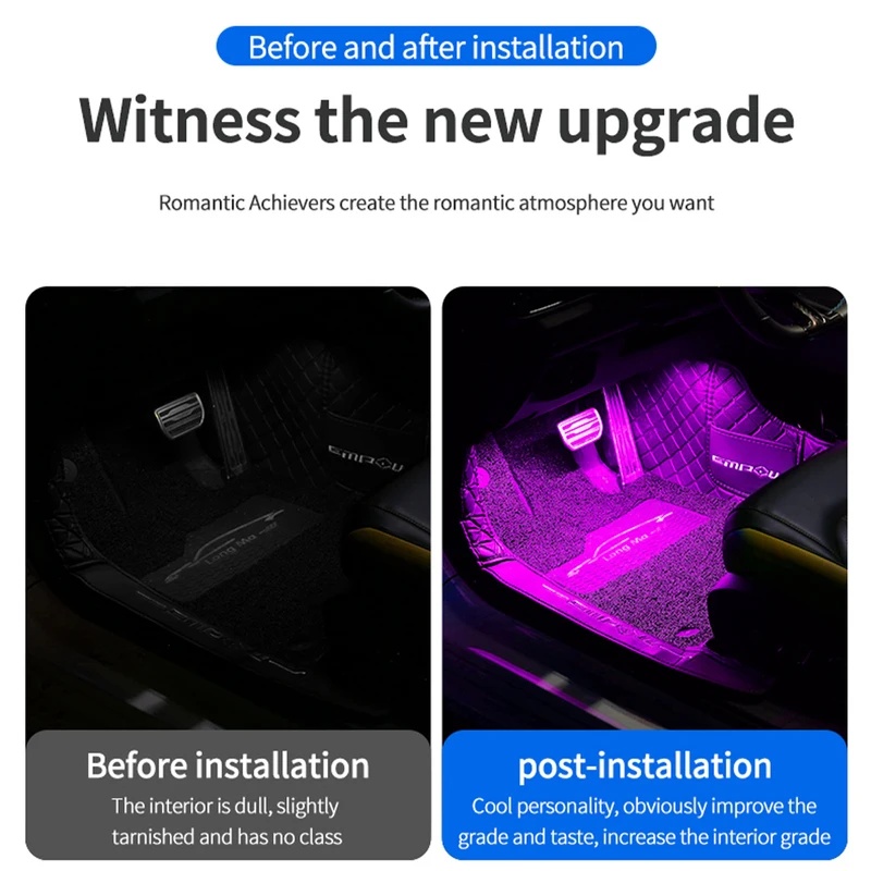 Neon LED Car Interior Ambient  - Led Ambient Interior Car Lights App Control recension och pris