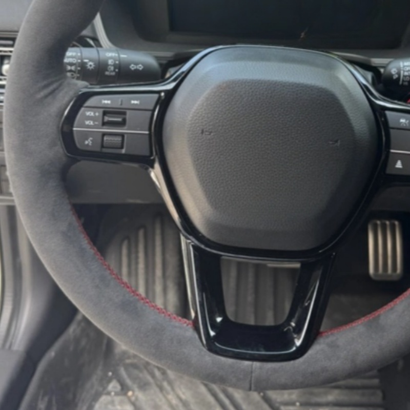 Custom Hand-stitched Black Sue - Car Steering Wheel Cover Anti Slip Breathable recension och pris